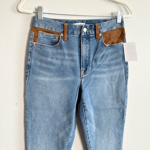 NWT Good American Good Legs Suede Mix Jeans Size 4 - Picture 7 of 12